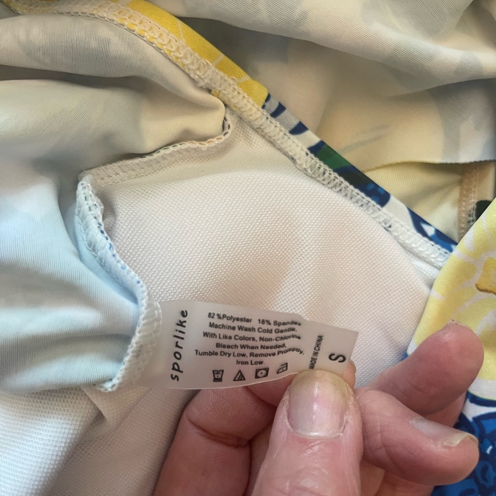 Sporlike Amazon Vibrant Lemon Print Swimsuit New Without Tag - Picture 8 of 8